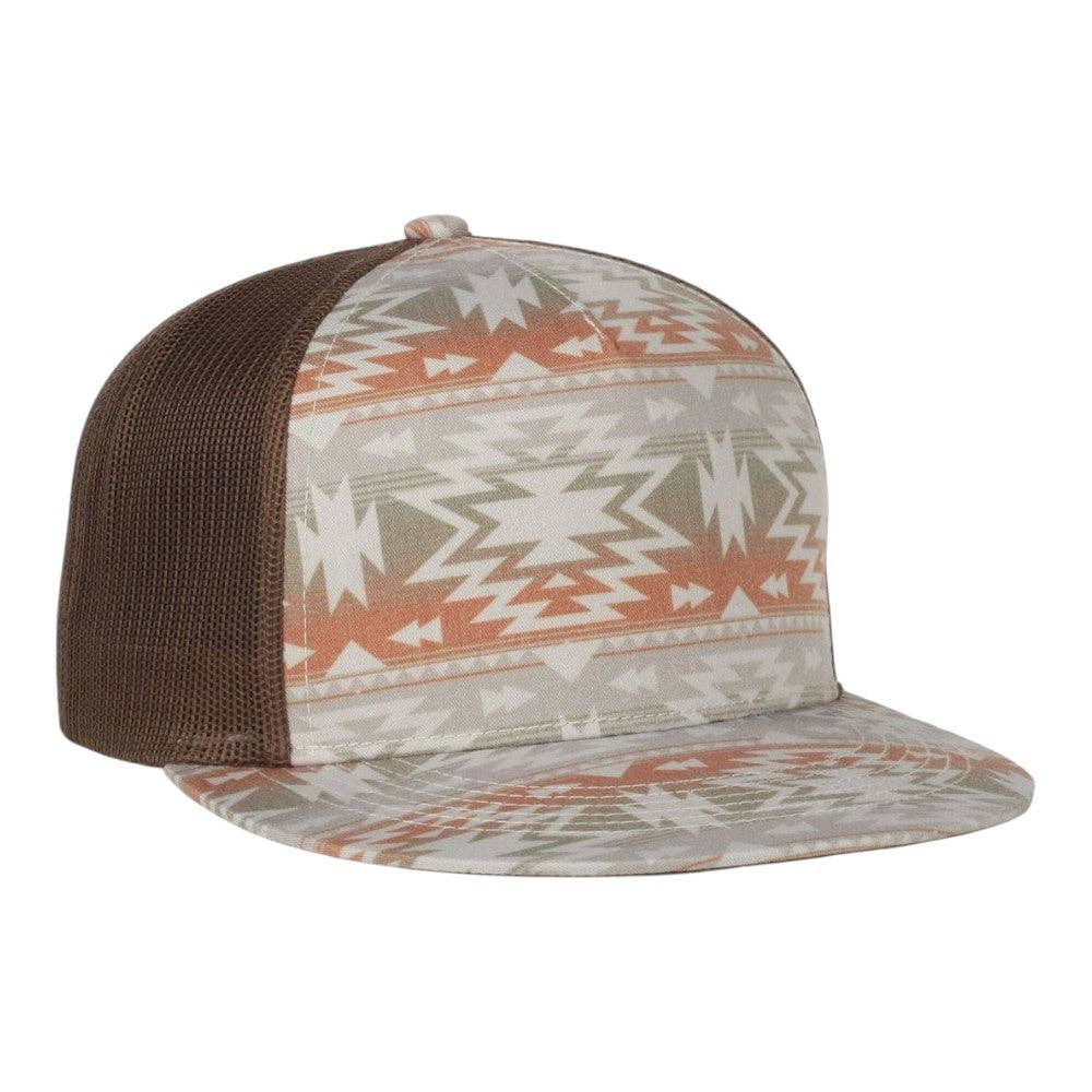 Outdoor Cap OC510P Printed 5-Panel Mesh Back Cap: Sand Aztec/Brown