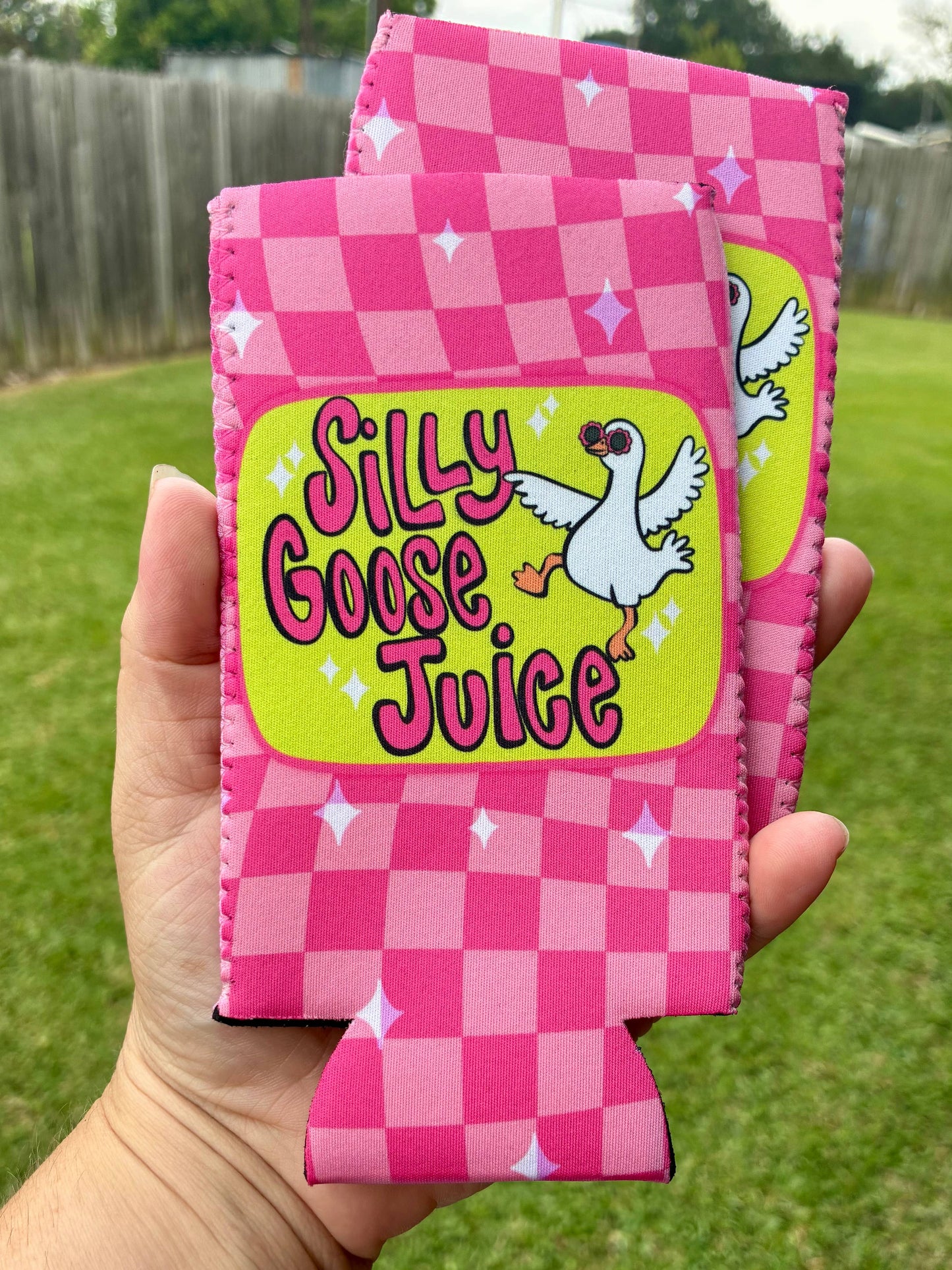 Silly goose juice summer koozie: Slims