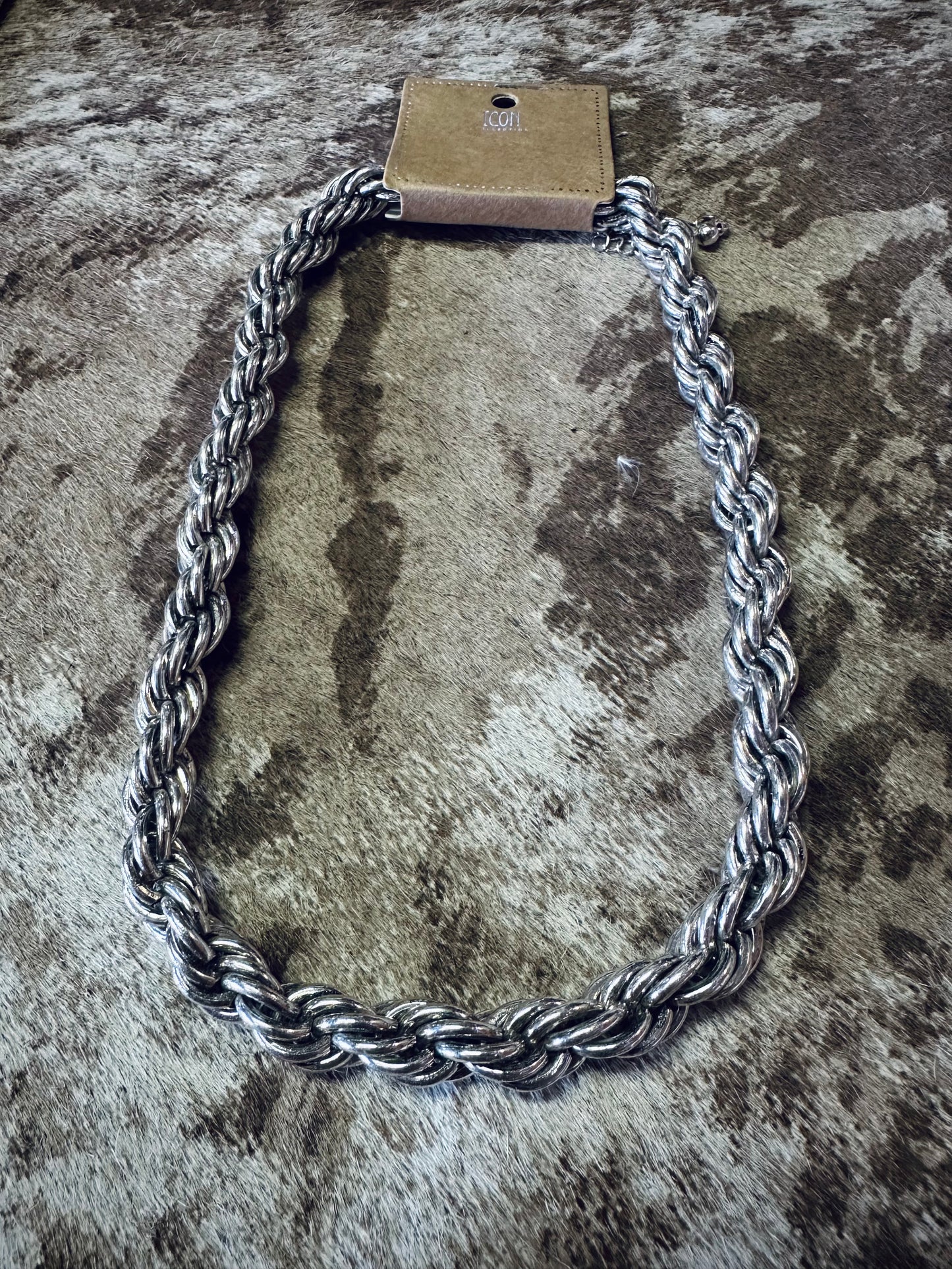 Trailblazer Twist Burnished Silvertone Necklace