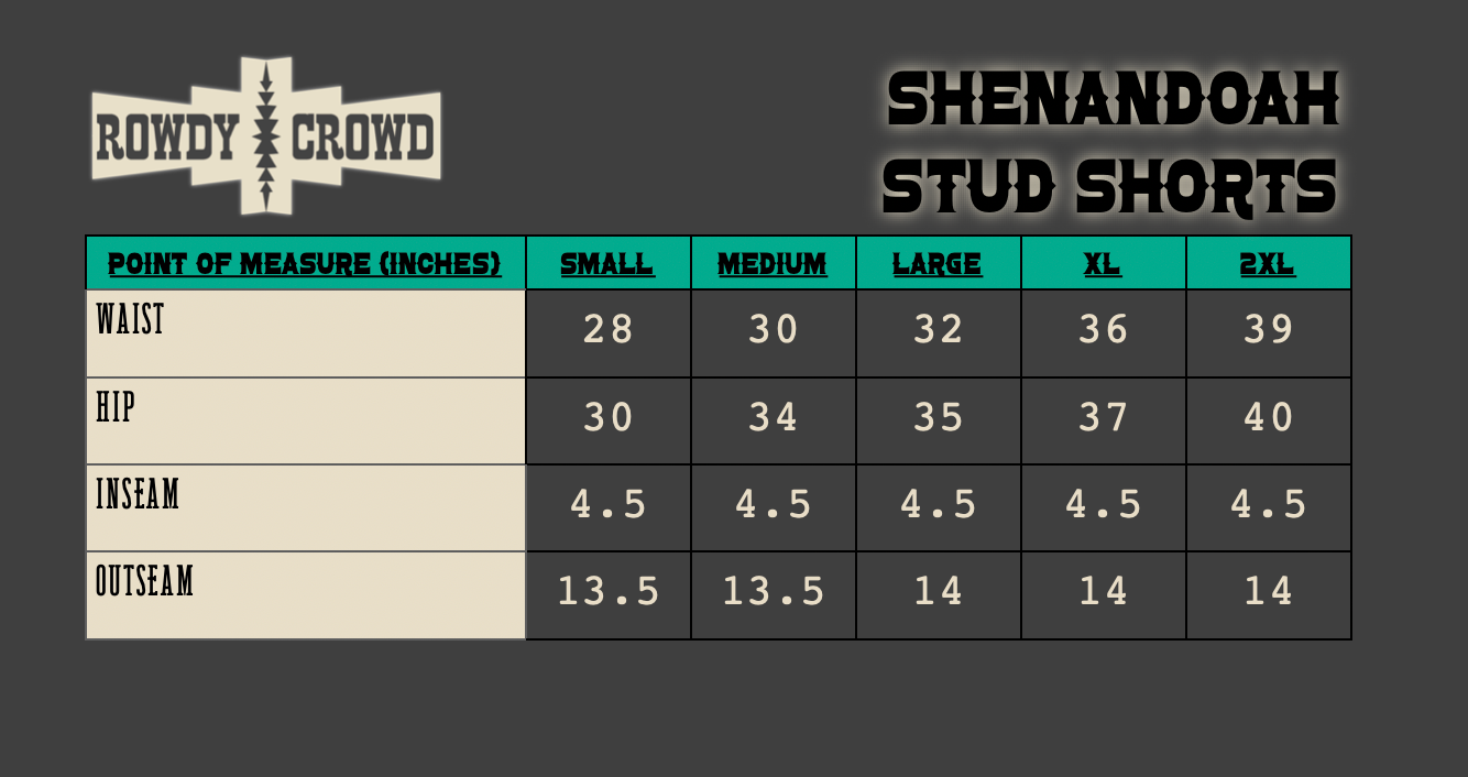 Shenandoah Stud Shorts