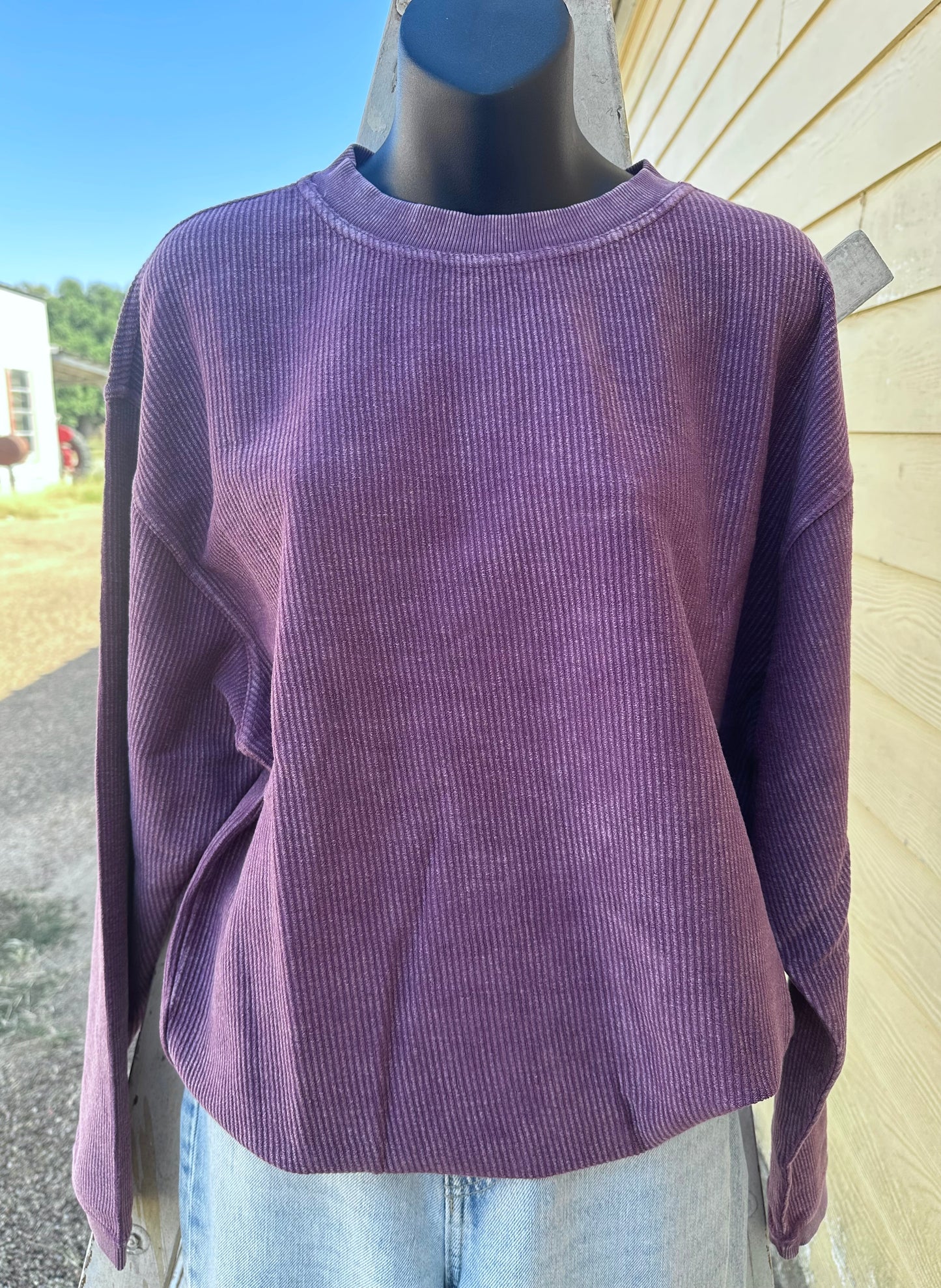 Italian Plum - Luxe Corded Crewneck