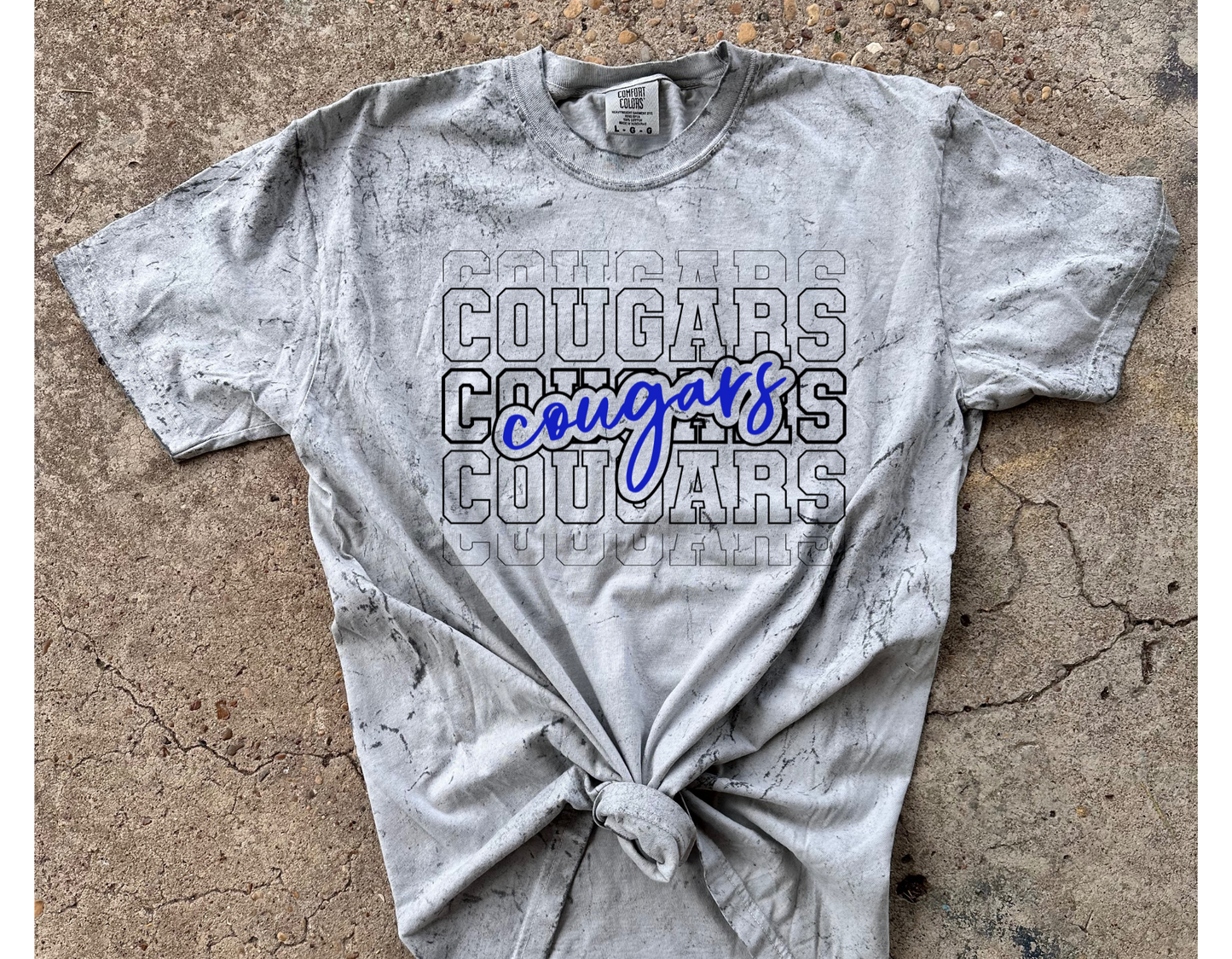Stacked Edgy Cougars Tee - CC