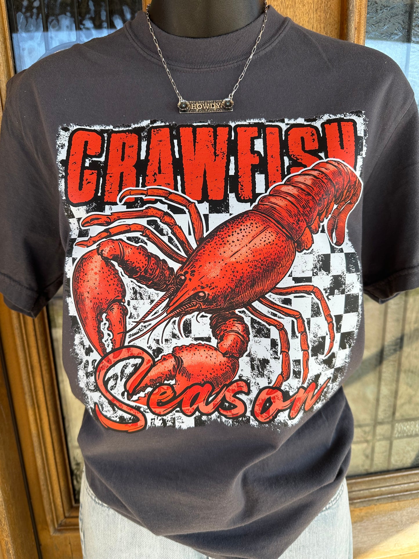 Crawfish Season Checker Tee