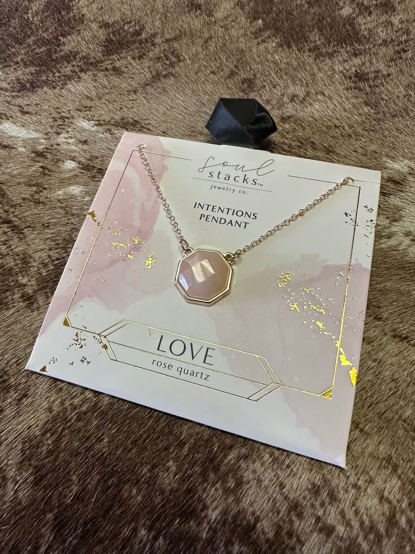 Rose Quartz Soul Stacks Intentions Pendant Necklace