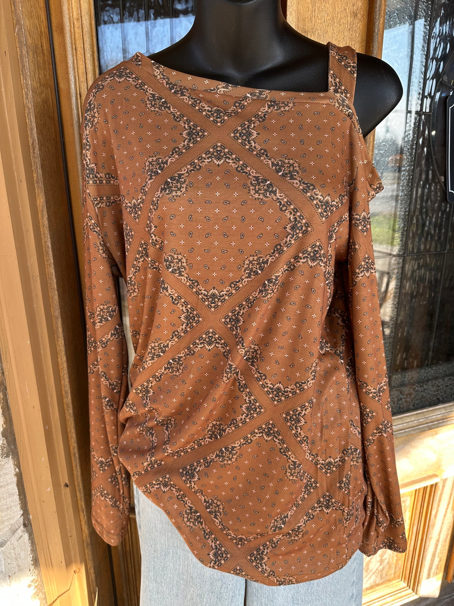 Mustard Meadows Cold Shoulder Top