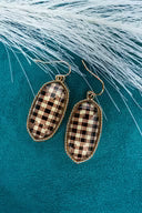 Lorelei Black & White Check Earrings