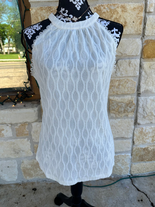 French Lace Halter Tank