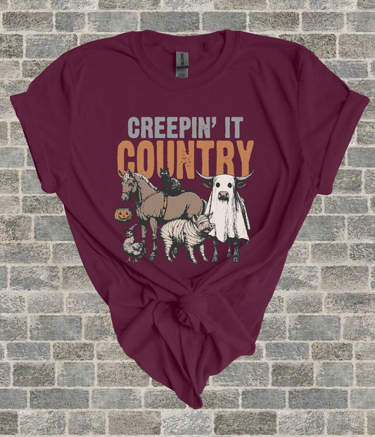 Creepin it Country Tee - 2 Color Options