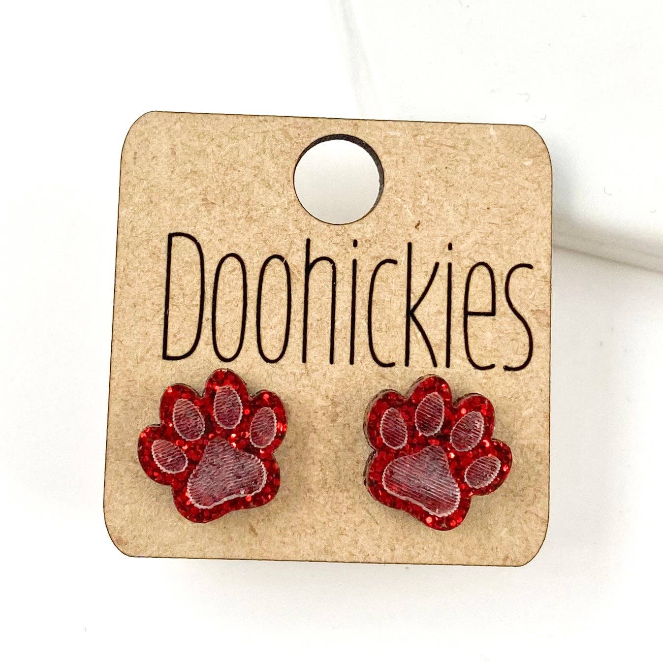 13mm School Spirit Glitter Paw Studs