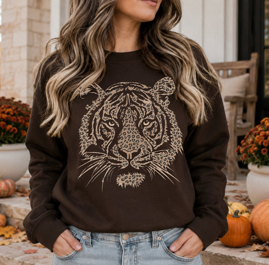 Cheetah Print Tiger Face Tee