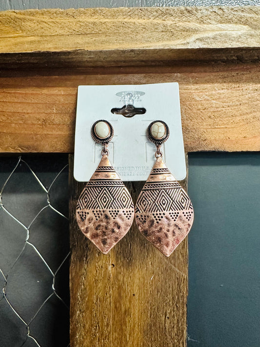Howlite Wolfpeak Earrings