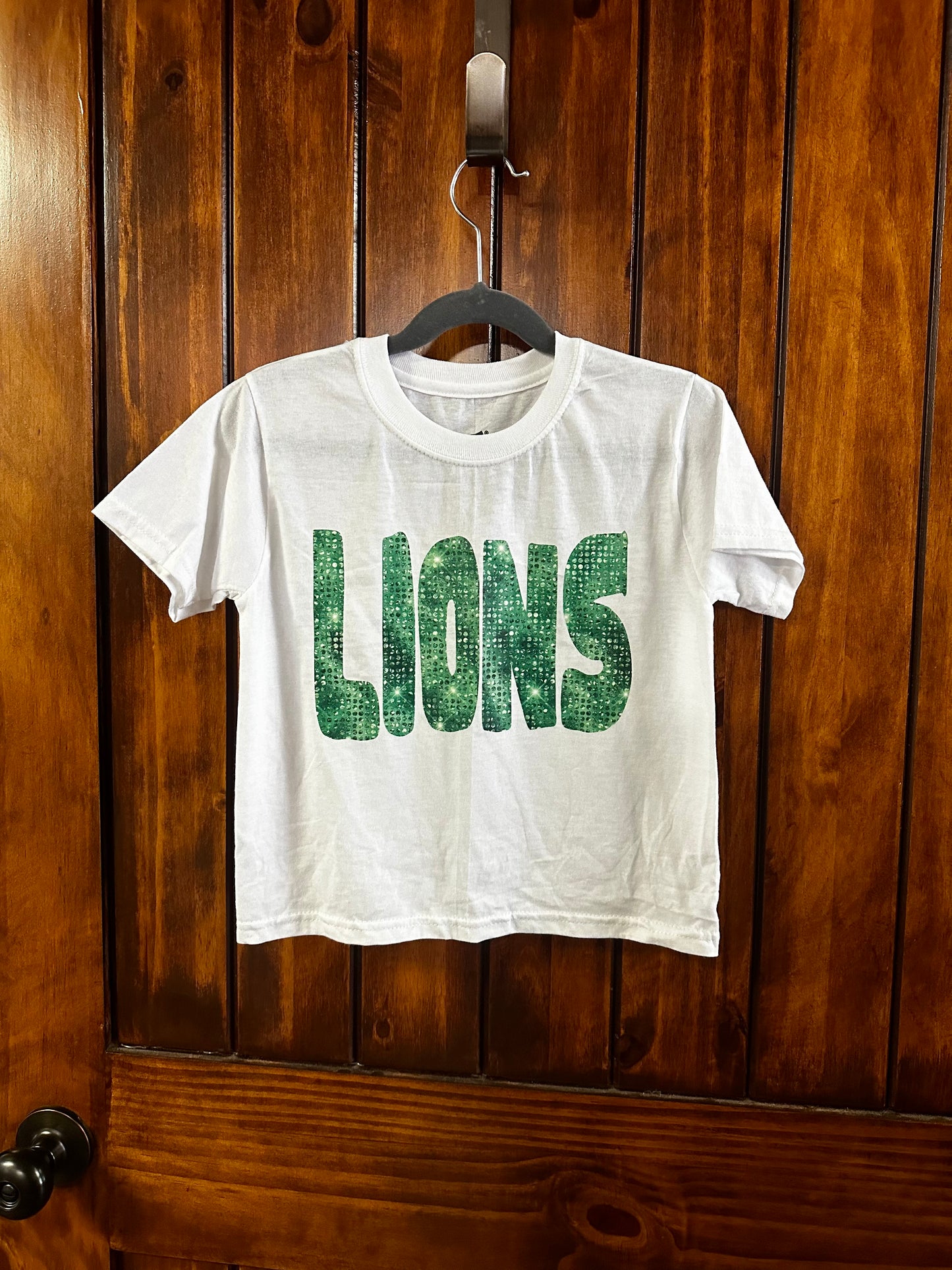 Lions Sequin on White