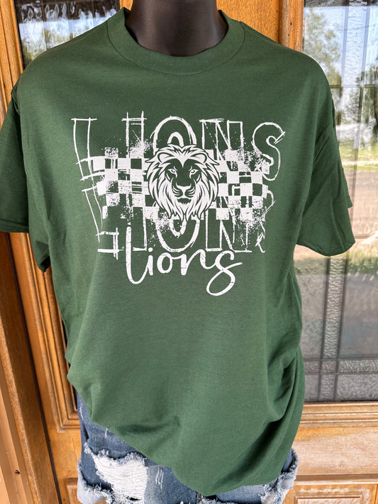 Checkered Lions Tee