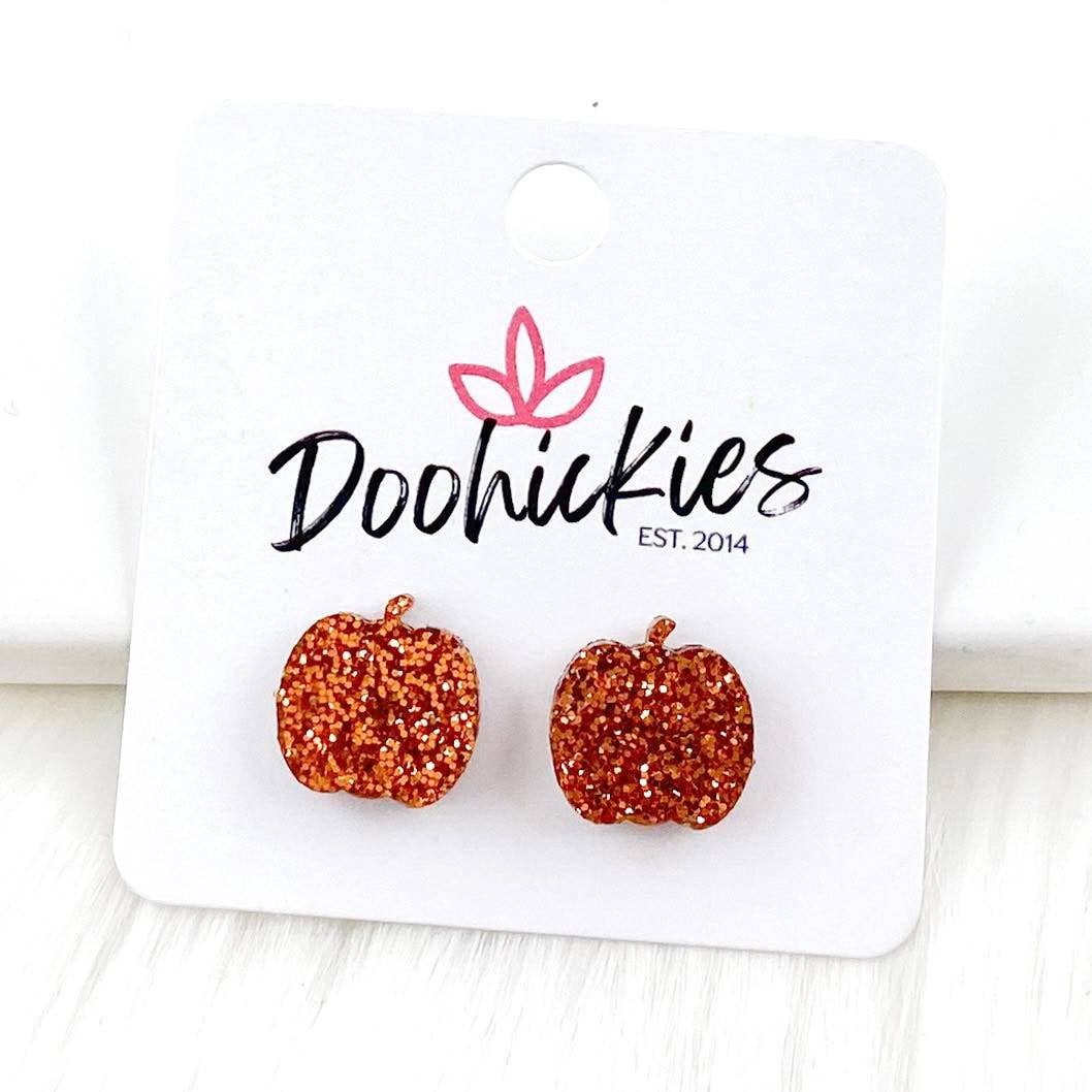Pumpkin Studs- Orange glitter