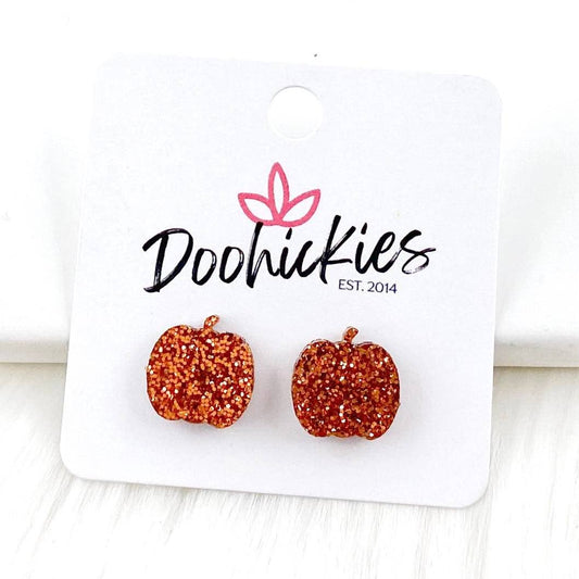 Pumpkin Studs- Orange glitter