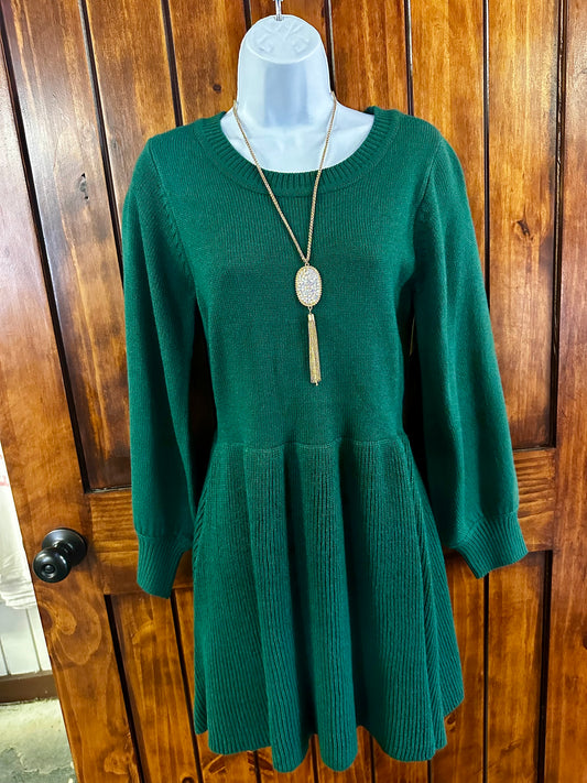 Dark Green Sweater Dress - MN