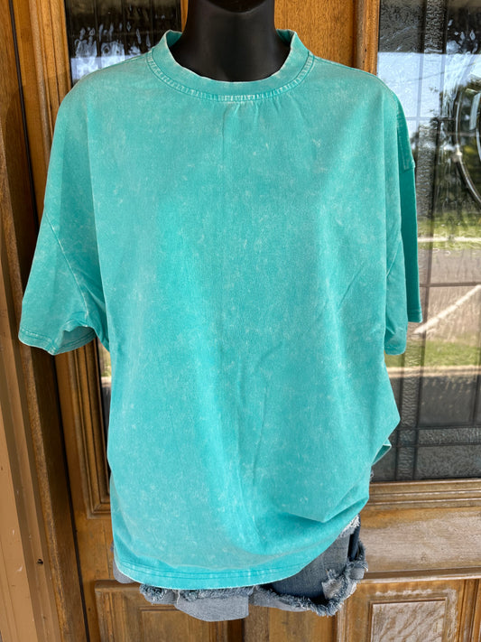 Oversized Cotton Tee - Turquiose