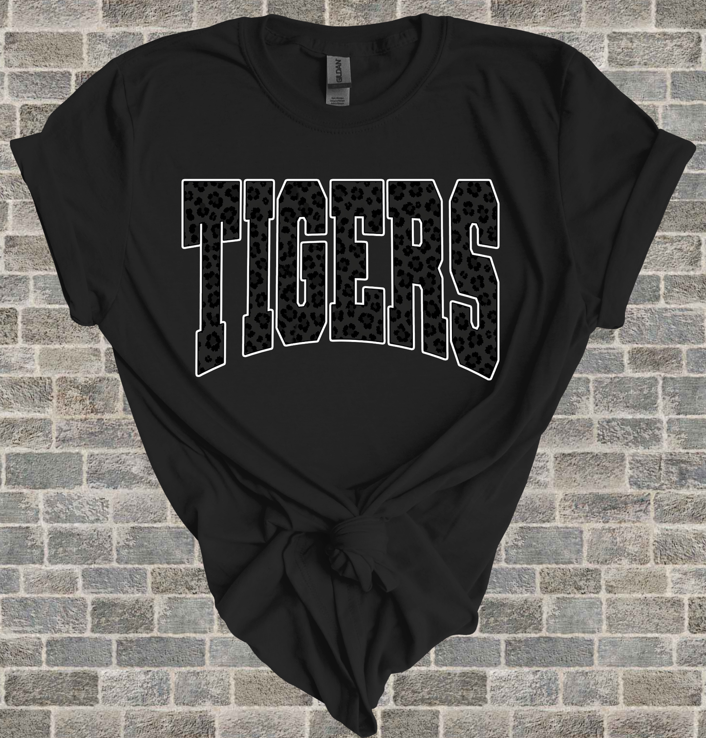 Black Cheetah Print Tigers Tee