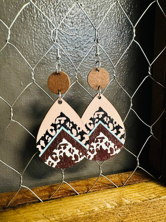 Tallulah Teardrop Wood Earrings