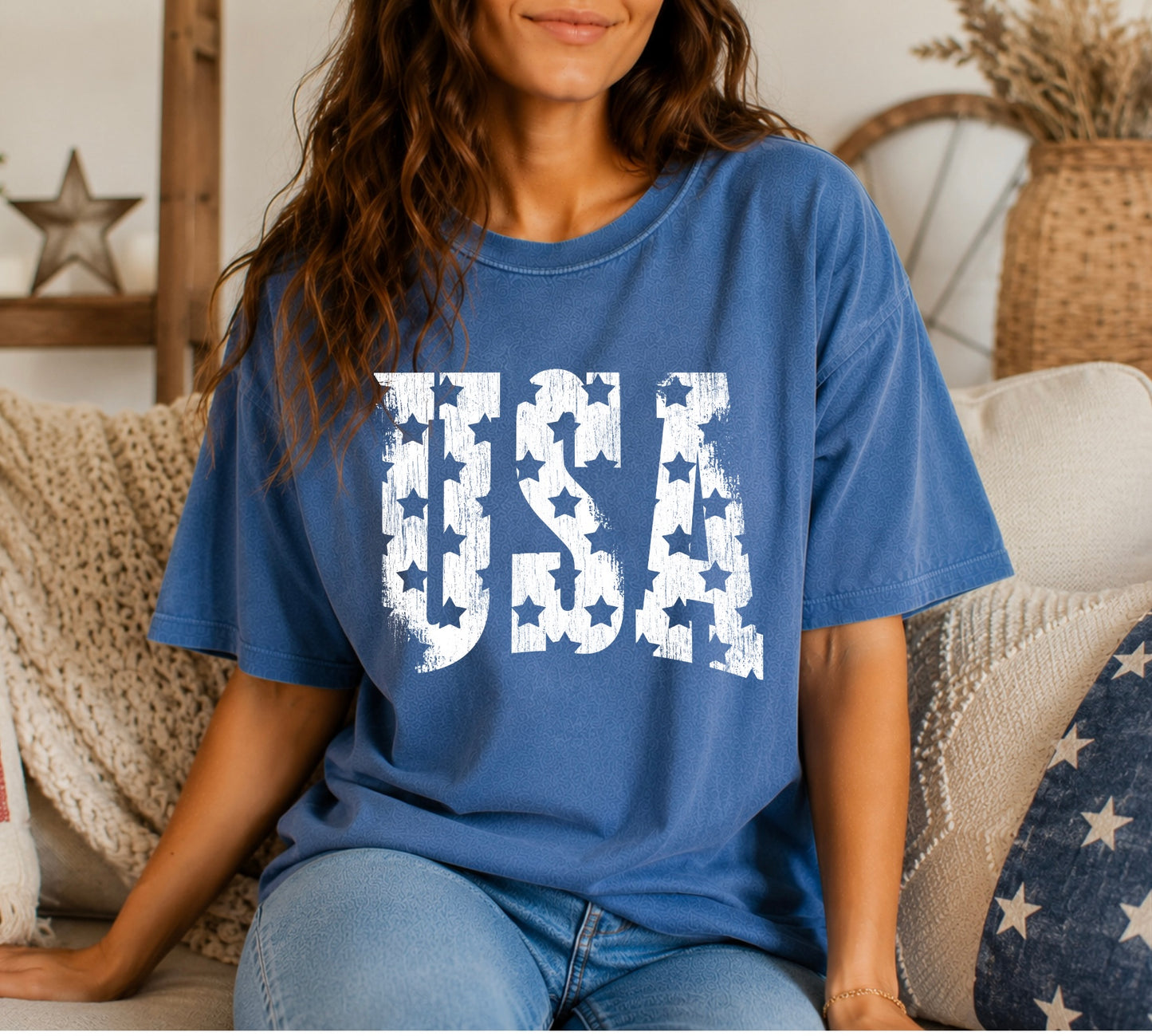USA Tee - Blue Jean