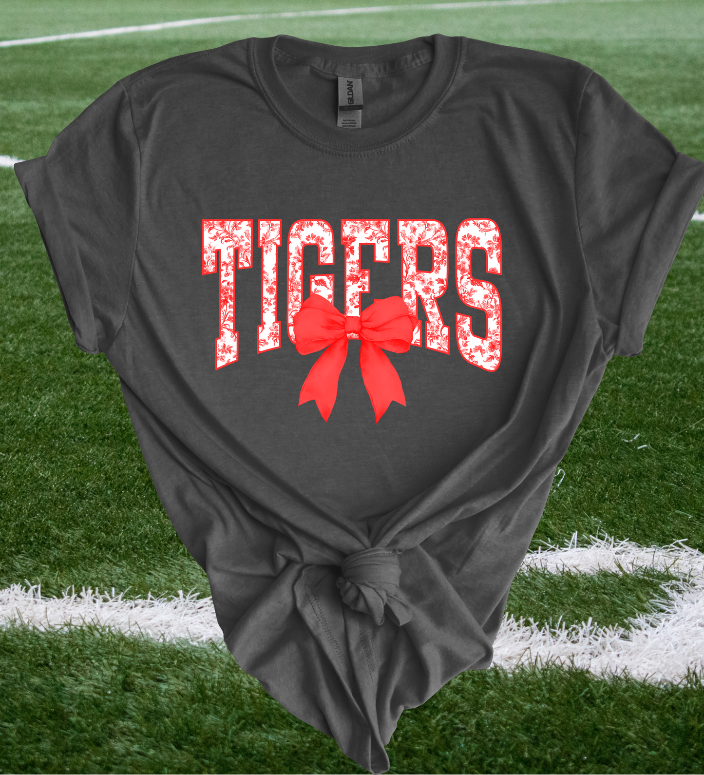 Tigers Floral Bow Tee - 2 Color Options