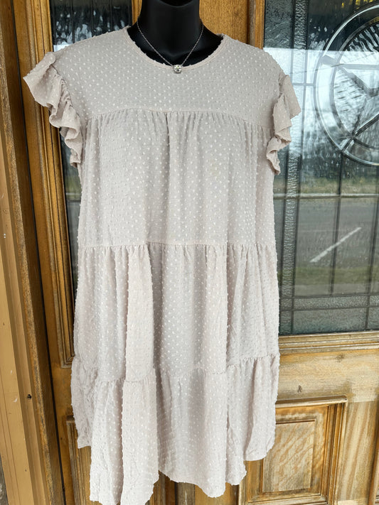 Swiss Dot Off White Dress