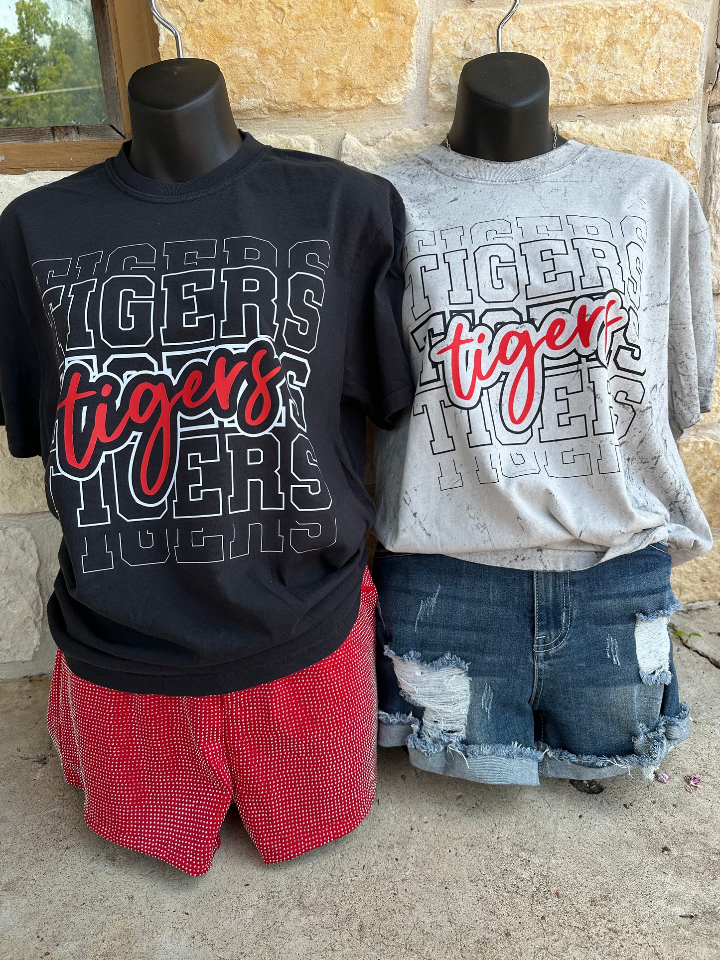 Stacked Clean Black Tigers Tee - CC