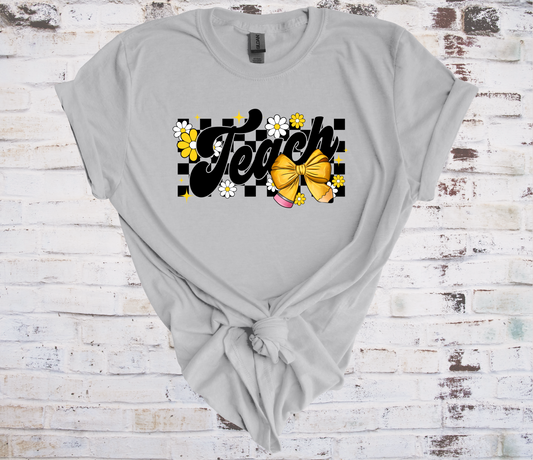 Groovy REtro TEACH Teacher Tee
