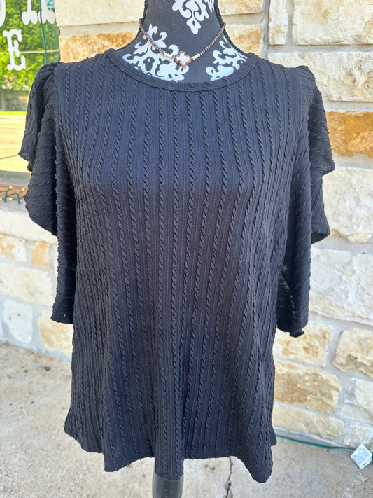 Allie’s Black Ruffle Sleeve Top