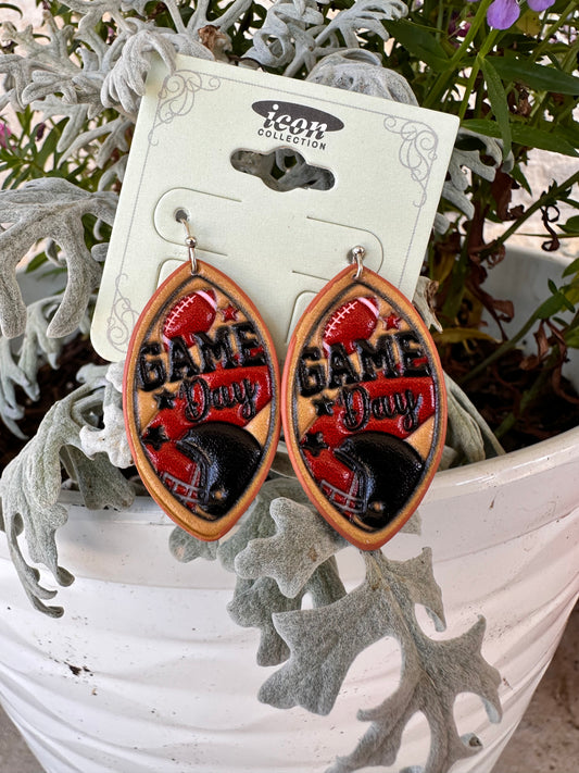 Small Leather Game Day Earrings