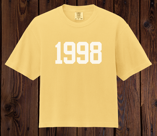 Year Cropped Tees - White Writing