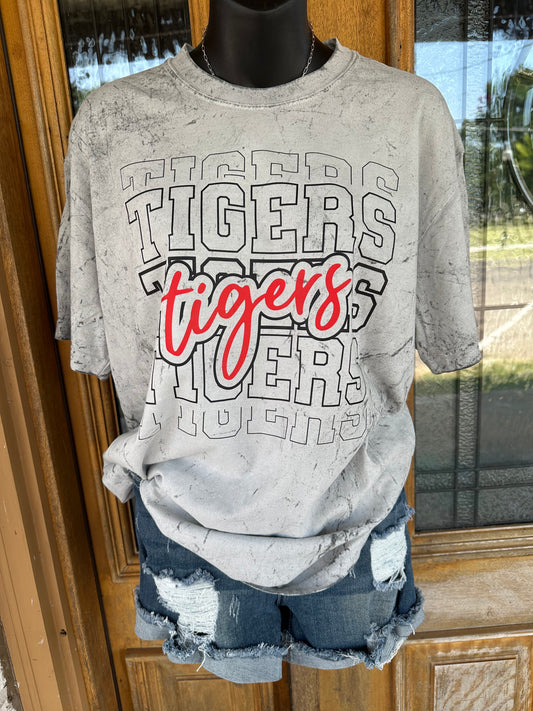 Stacked Edgy Tigers Tee - CC