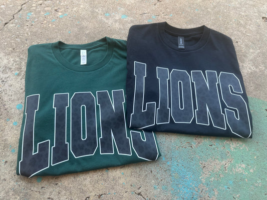 Black Cheetah Print Lions Tee