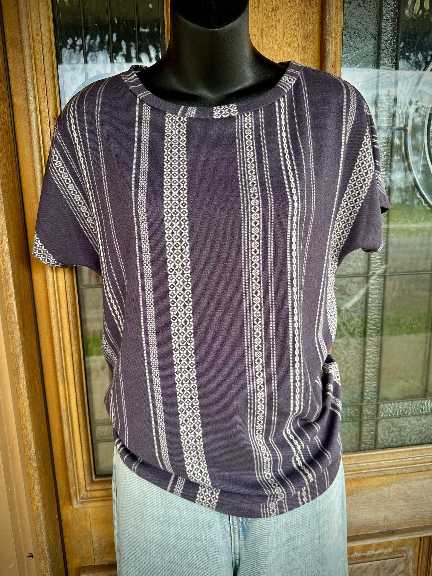 Geometric Striped Top