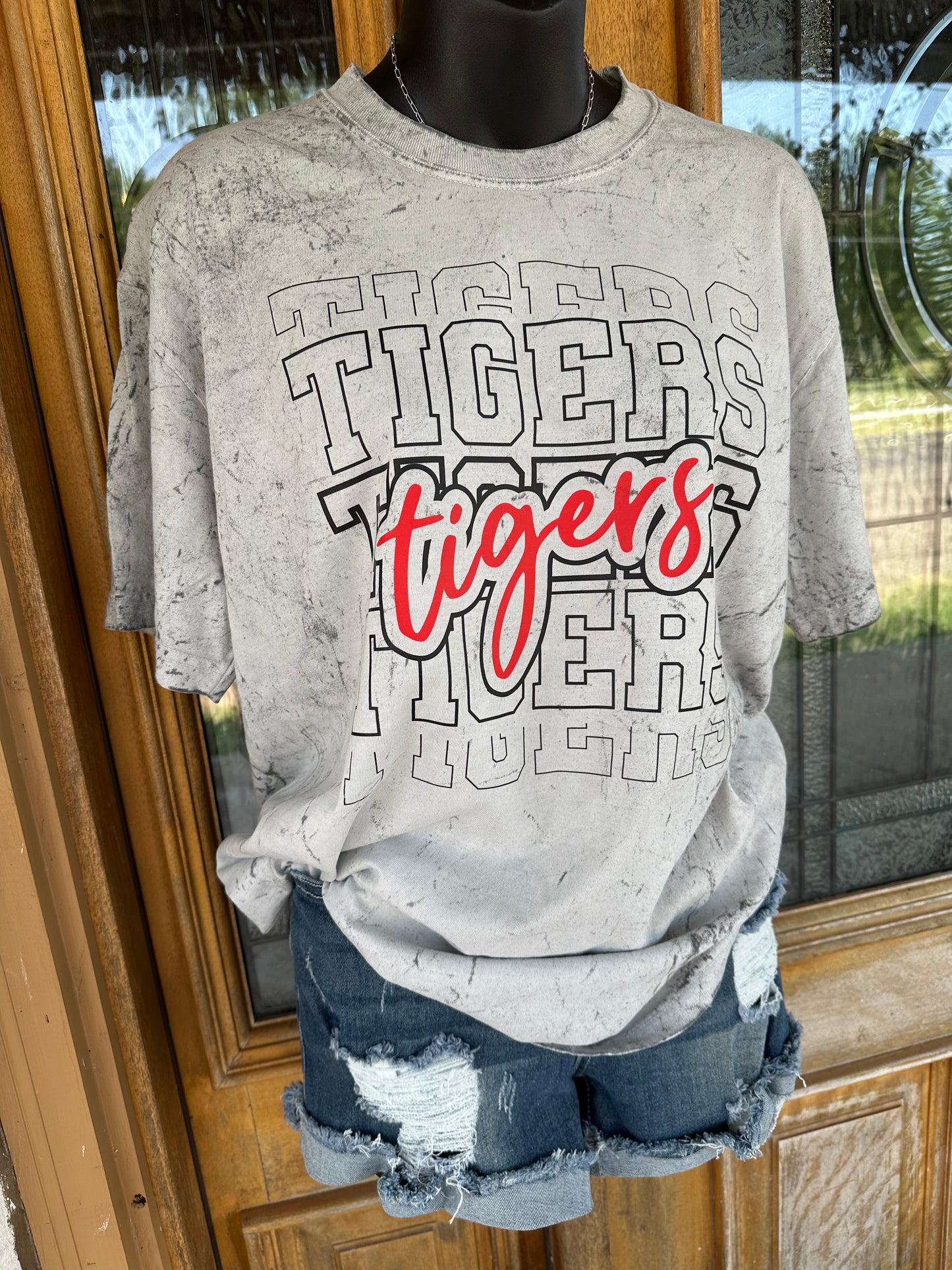 Stacked Edgy Tigers Tee - CC