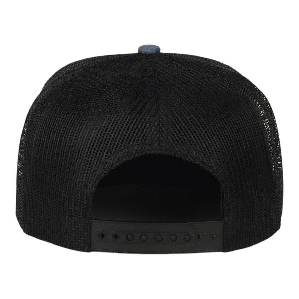 Outdoor Cap OC510P Printed 5-Panel Mesh Back Cap: Indigo Aztec/Black