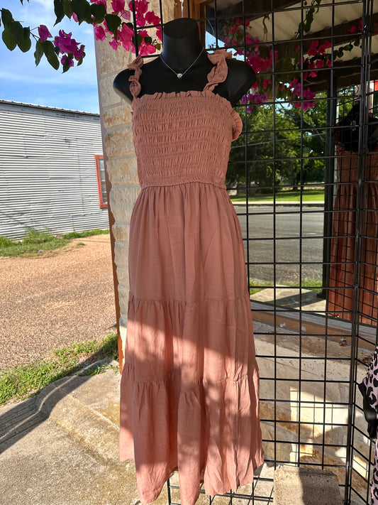 Smocked Bodice Maxi Dress