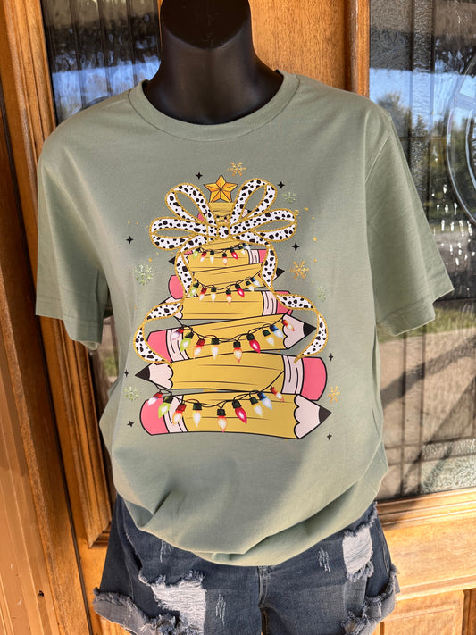 Pencil Tree Tee - Sage