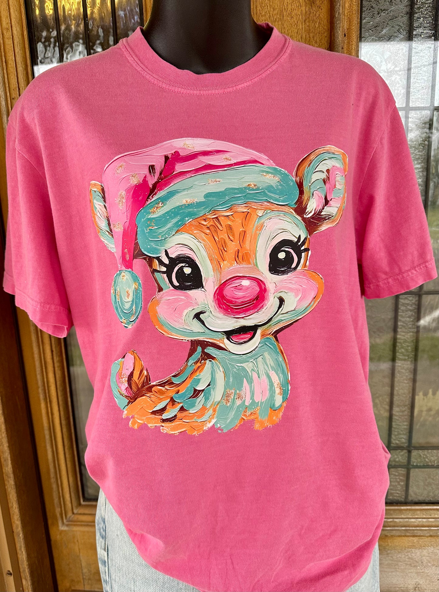 Preppy Brushstroke Reindeer Tee