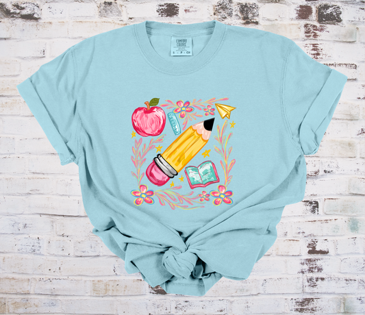 Floral School Tee - CC - Adult & Youth - 2 Colors