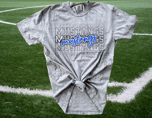 Stacked Edgy Mustangs Tee - CC