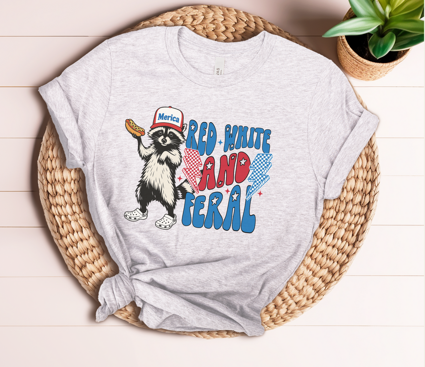 Red White and Feral Tee - 2 Color Options