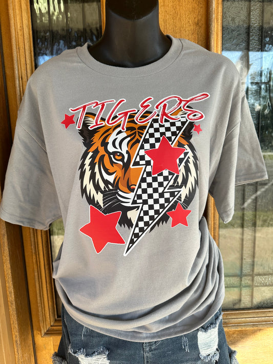 Checkered Lightening Tigers Tee