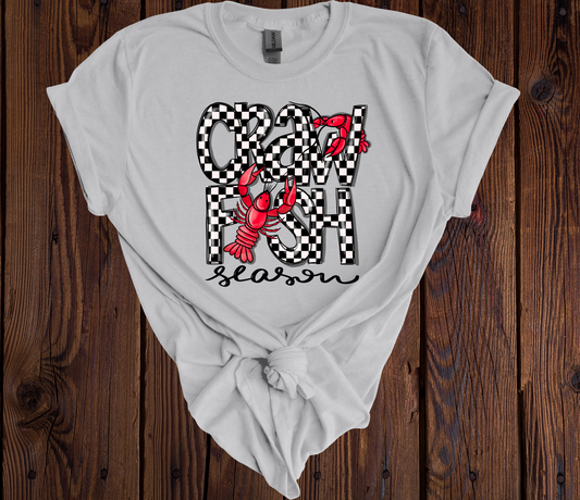 Craw Fish Season Checkered Tee - 3 Color Options