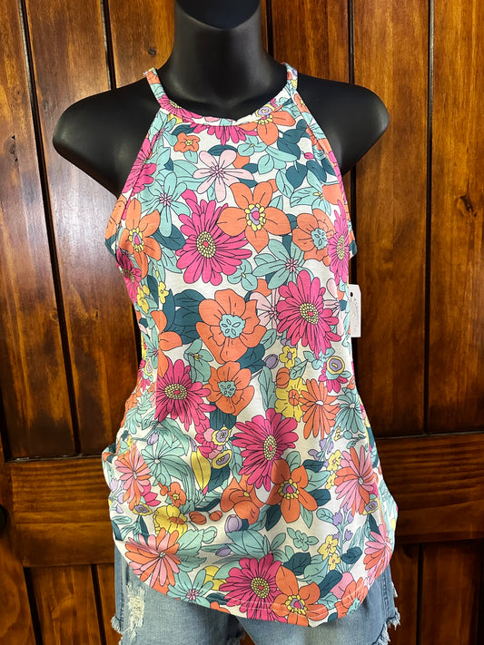 Groovy Floral Halter Top - MN