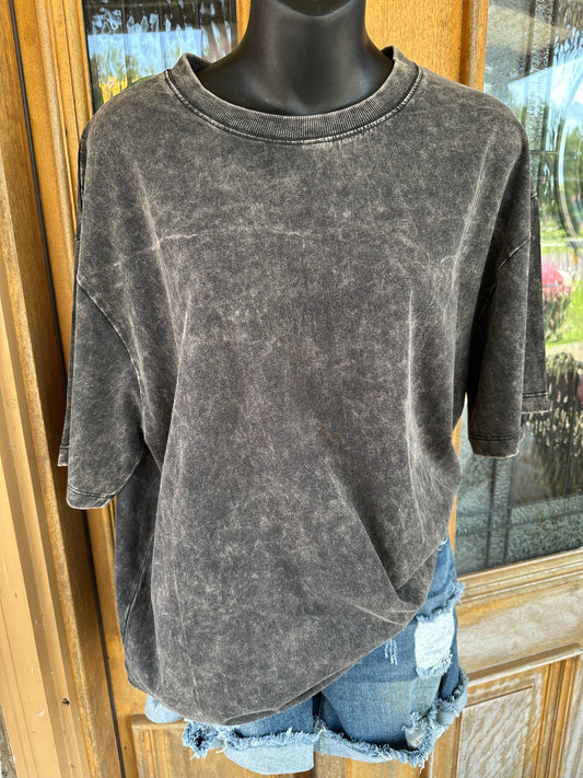 Oversized Cotton Tee - Black