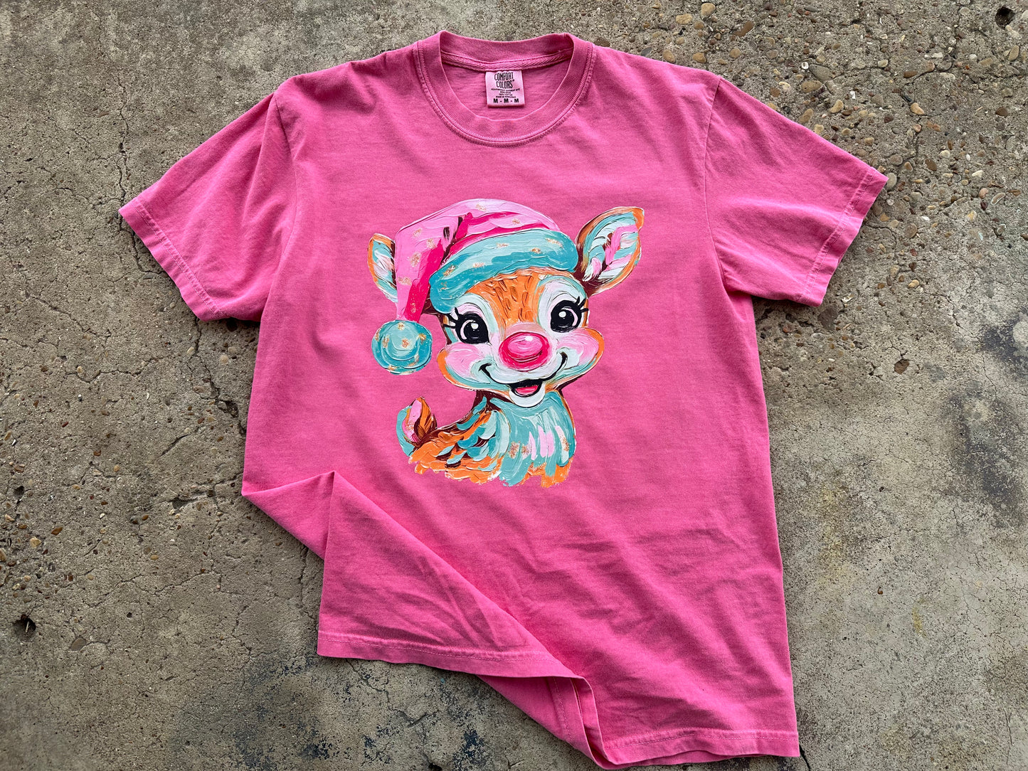 Preppy Brushstroke Reindeer Tee