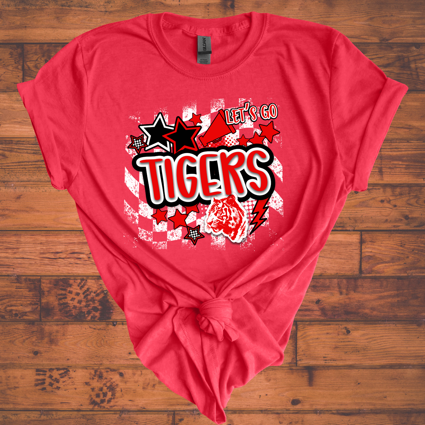 Red Hot Tigers Tee - Gildan