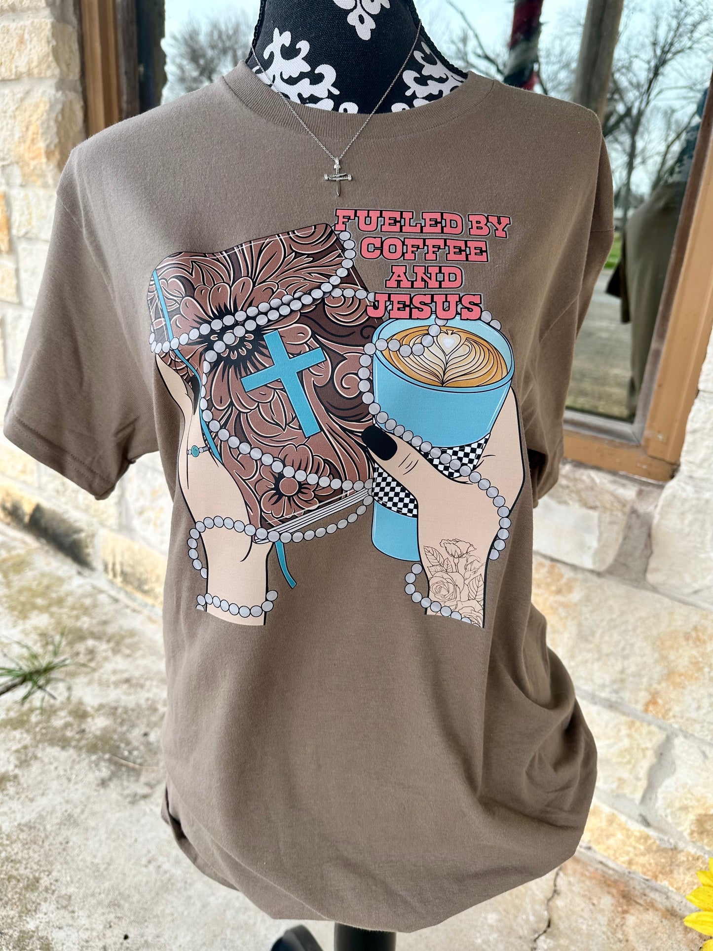 Fueled By Coffee and Jesus Tee