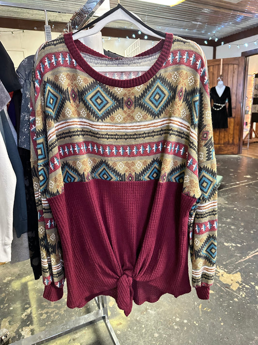 Wine Aztec Shirt